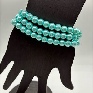 Aqua Beaded Bracelet Set